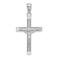 Load image into Gallery viewer, 14K White Gold Polished and Textured Crucifix Charm
