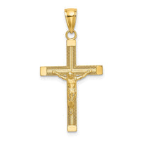 Load image into Gallery viewer, 14K Polished and Textured Crucifix Charm
