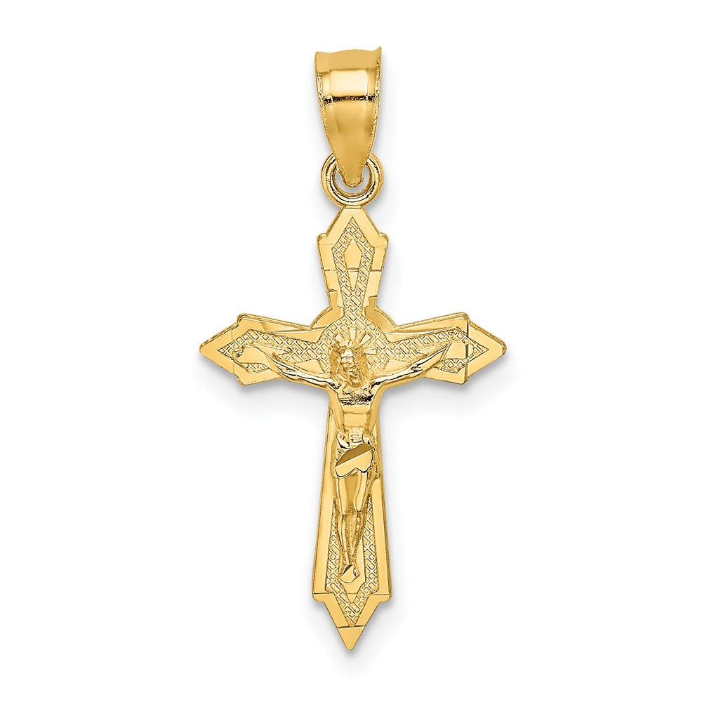 14K W/ Arrow Pointed Ends Crucifix Charm