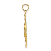 Load image into Gallery viewer, 14K Beaded Accent w/ Cross Behind Crucifix Charm
