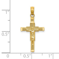 Load image into Gallery viewer, 14K Beaded Accent w/ Cross Behind Crucifix Charm
