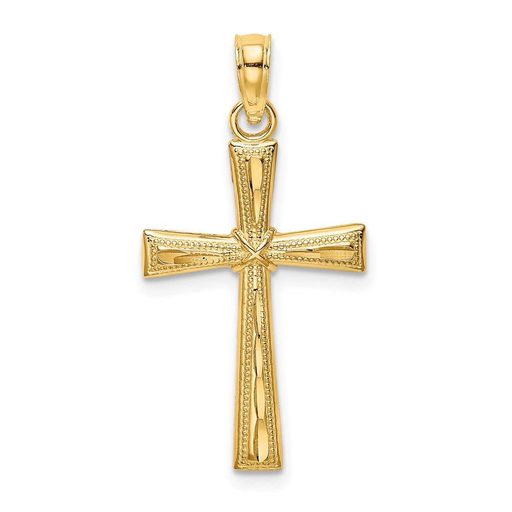 14K D/C and Textured Cross Charm