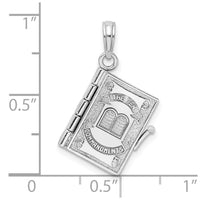 Load image into Gallery viewer, 14K White Gold 3-D Moveable Ten Commandments Book Charm
