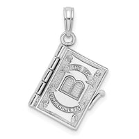 Load image into Gallery viewer, 14K White Gold 3-D Moveable Ten Commandments Book Charm
