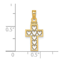 Load image into Gallery viewer, 14K Cut-Out Heart Design Cross Charm
