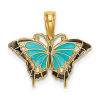Load image into Gallery viewer, 14K Small Enameled Wings Butterfly Charm
