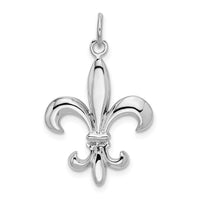 Load image into Gallery viewer, 14k White Gold Solid Polished 3-D Fleur de Lis Charm
