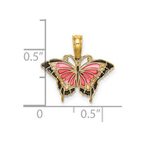 Load image into Gallery viewer, 14K Small Enameled Pink Butterfly
