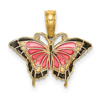 Load image into Gallery viewer, 14K Small Enameled Pink Butterfly
