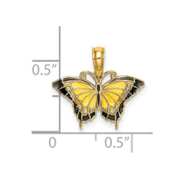 Load image into Gallery viewer, 14K Small Enameled Yellow Butterfly Charm
