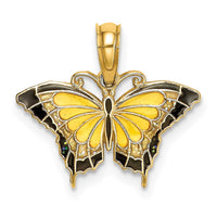 Load image into Gallery viewer, 14K Small Enameled Yellow Butterfly Charm
