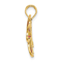 Load image into Gallery viewer, 14K w/Multi-Color Enameled Beaded Wings Butterfly Charm
