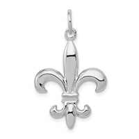 Load image into Gallery viewer, 14k White Gold Solid Polished 3-D Fleur de Lis Charm
