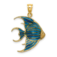 Load image into Gallery viewer, 14K W/ Blue Enameled Angelfish Charm

