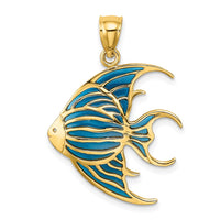 Load image into Gallery viewer, 14K W/ Blue Enameled Angelfish Charm
