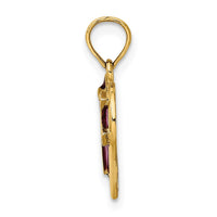 Load image into Gallery viewer, 14K W/ Purple Enamel Cross Heart Charm
