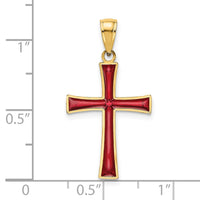 Load image into Gallery viewer, 14K Red Enameled Cross Charm
