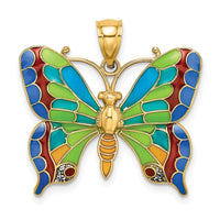 Load image into Gallery viewer, 14K Enameled Butterfly Pendant
