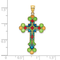 Load image into Gallery viewer, 14K Multi Color Enameled Cross Charm
