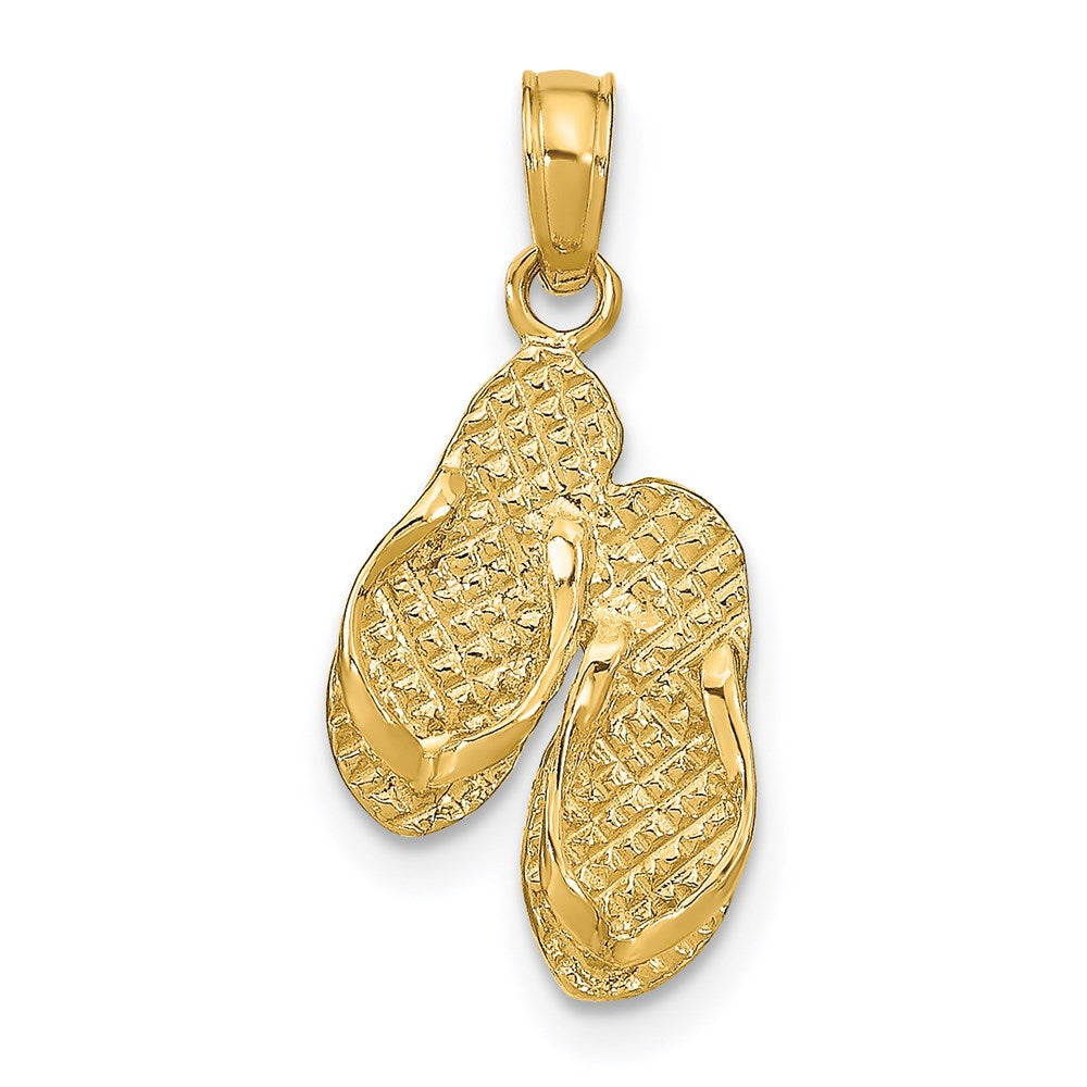 14k MARCO ISLAND Reversible Flip Flops Pendant