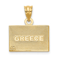 Load image into Gallery viewer, 14k Solid Enameled Greece Flag Pendant
