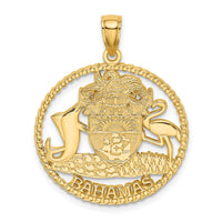Load image into Gallery viewer, 14K BAHAMAS Crest In Textured Frame Charm
