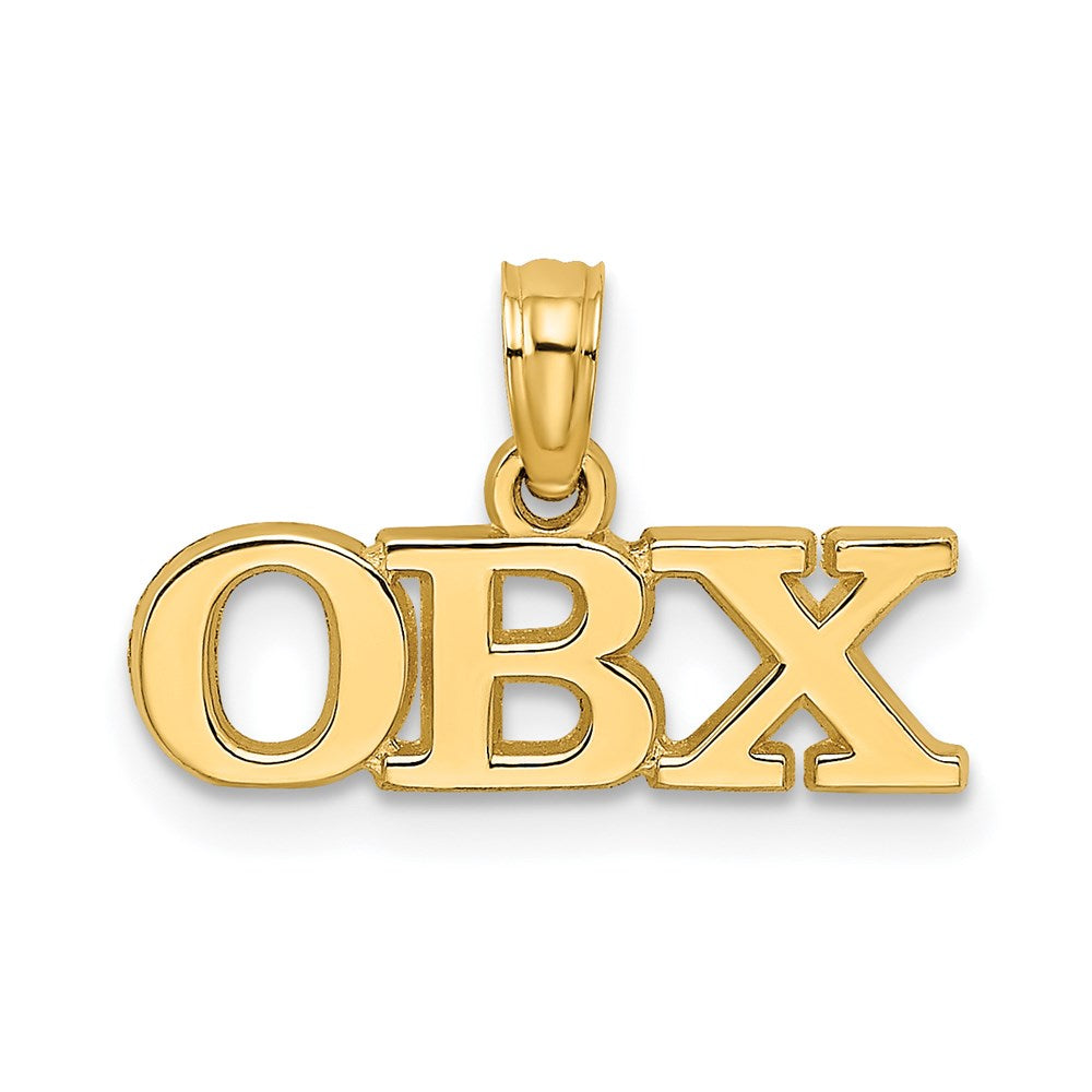 14K Polished OBX Charm