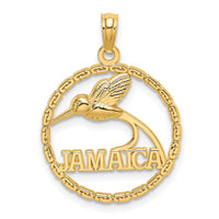 Load image into Gallery viewer, 14K JAMAICA w/ Bird in Circle Charm
