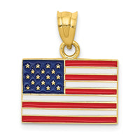Load image into Gallery viewer, 14k Enameled United States Flag Pendant
