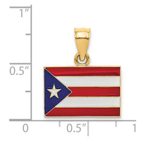 Load image into Gallery viewer, 14k Solid Enameled Puerto Rico Flag Pendant
