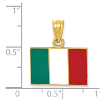 Load image into Gallery viewer, 14k Solid Enameled Italy Flag Pendant
