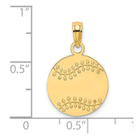 Load image into Gallery viewer, 14K Polished and Textured Flat Baseball Charm
