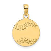 Load image into Gallery viewer, 14K Polished and Textured Flat Baseball Charm
