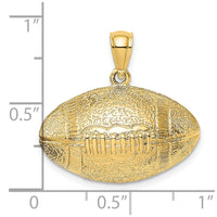Load image into Gallery viewer, 14K 3-D Football Horizontal Pendant
