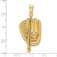 Load image into Gallery viewer, 14K 3-D Baseball Glove ,Bat and Ball Charm

