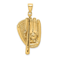 Load image into Gallery viewer, 14K 3-D Baseball Glove ,Bat and Ball Charm
