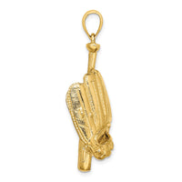 Load image into Gallery viewer, 14K 3-D Baseball Glove, Bat, Ball Charm
