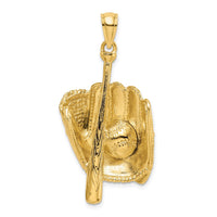 Load image into Gallery viewer, 14K 3-D Baseball Glove, Bat, Ball Charm
