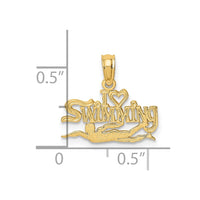 Load image into Gallery viewer, 14K Polished  I HEART SWIMMING Charm
