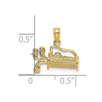 Load image into Gallery viewer, 14K 2-D Textured and Engraved Golf Bag Charm
