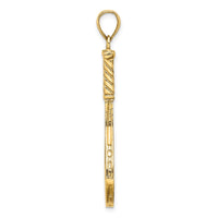 Load image into Gallery viewer, 14K 3-D Polished Tennis Racquet Charm
