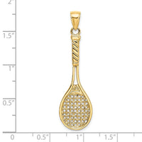 Load image into Gallery viewer, 14K 3-D Polished Tennis Racquet Charm
