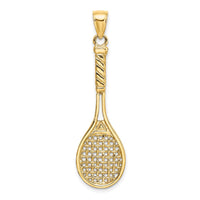 Load image into Gallery viewer, 14K 3-D Polished Tennis Racquet Charm
