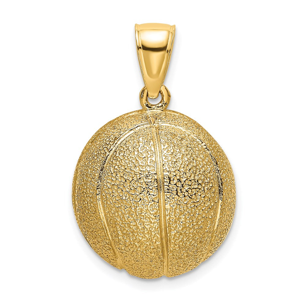 14K 3-D Textured Basketball Charm