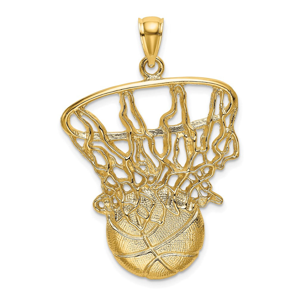 14K Swoosh Basketball and Net Charm