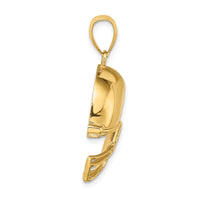 Load image into Gallery viewer, 14K 2-D Polished Football Helmet Charm
