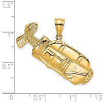 Load image into Gallery viewer, 14K 2-D and Polished Golf Bag Charm
