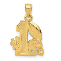 Load image into Gallery viewer, 14K #1 Football w/ Helmet Charm
