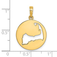 Load image into Gallery viewer, 14K Polished Cut-Out CAPE COD Map Charm
