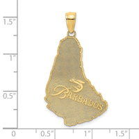 Load image into Gallery viewer, 14K Textured BARBADOS Map Charm
